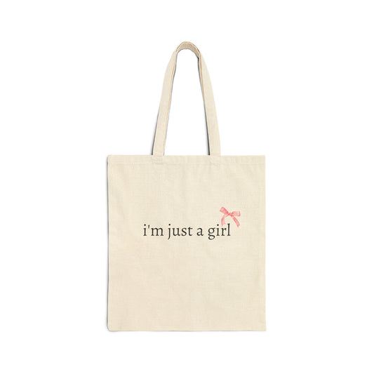 i'm just a girl tote bag